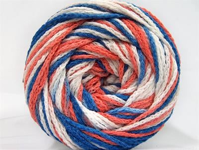 Lot of 2 x 150gr Skeins Ice Yarns CAKES AIR Yarn Blue Salmon White