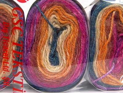 Lot of 3 x 100gr Skeins Ice Yarns CAKES ALPACA (25% Alpaca 25% Wool) Yarn Blue Fuchsia Burgundy Gold Cream