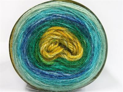 Lot of 3 x 100gr Skeins Ice Yarns CAKES ALPACA (25% Alpaca 25% Wool) Yarn Turquoise Blue Green Shades