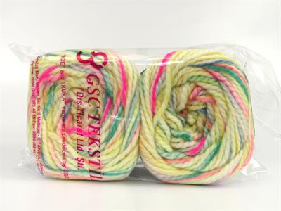 Lot of 2 x 150gr Skeins Ice Yarns CAKES ALPINE ANGORA (20% Angora) Yarn Yellow Shades Green Salmon Fuchsia
