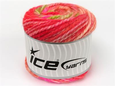 Lot of 2 x 150gr Skeins Ice Yarns CAKES ALPINE ANGORA (20% Angora) Yarn Salmon Shades Red Shades Green Shades