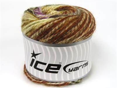 Lot of 2 x 150gr Skeins Ice Yarns CAKES ALPINE ANGORA (20% Angora) Yarn Brown Shades Gold Copper Purple