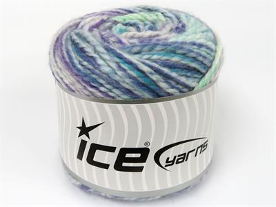 Lot of 2 x 150gr Skeins Ice Yarns CAKES ALPINE ANGORA (20% Angora) Yarn Ecru Purple Green Shades