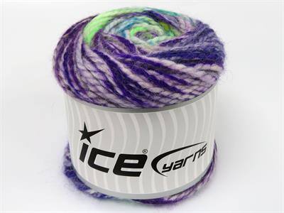 Lot of 2 x 150gr Skeins Ice Yarns CAKES ALPINE ANGORA (20% Angora) Yarn Ecru Purple Yellow Turquoise Green Shades