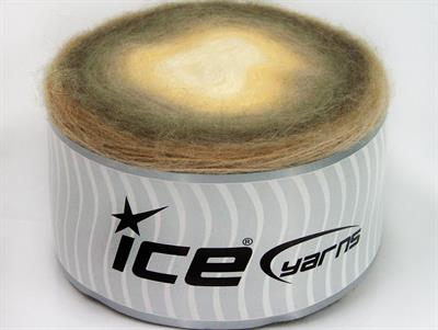 Lot of 2 x 200gr Skeins Ice Yarns CAKES ANGORA (20% Angora 20% Wool) Yarn Brown Khaki Camel Yellow White