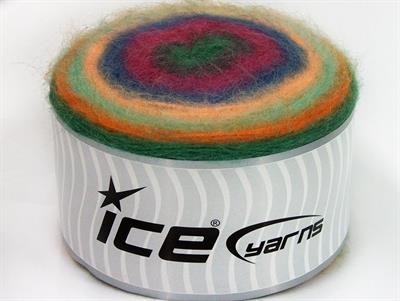 Lot of 2 x 200gr Skeins Ice Yarns CAKES ANGORA (20% Angora 20% Wool) Yarn Green Orange Mint Green Blue Fuchsia