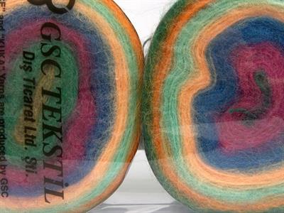 Lot of 2 x 200gr Skeins Ice Yarns CAKES ANGORA (20% Angora 20% Wool) Yarn Green Orange Mint Green Blue Fuchsia