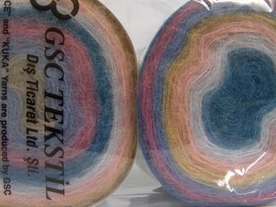 Lot of 2 x 200gr Skeins Ice Yarns CAKES ANGORA (20% Angora 20% Wool) Yarn Pink Shades Lilac Blue Shades