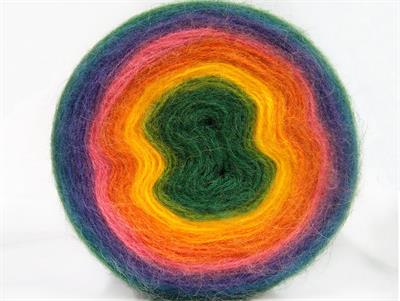 Lot of 2 x 200gr Skeins Ice Yarns CAKES ANGORA (20% Angora 20% Wool) Yarn Rainbow