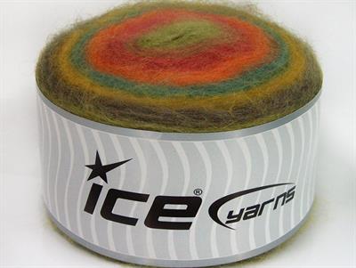 Lot of 2 x 200gr Skeins Ice Yarns CAKES ANGORA (20% Angora 20% Wool) Yarn Green Shades Orange Red Camel