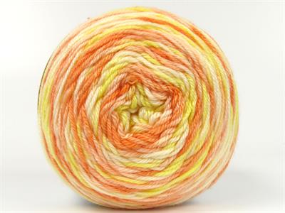 Lot of 2 x 140gr Skeins Ice Yarns CAKES ANTIPILLING SPRAY Yarn Orange Shades Yellow