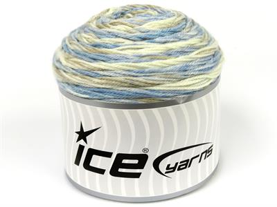Lot of 2 x 140gr Skeins Ice Yarns CAKES ANTIPILLING SPRAY Yarn Blue Shades Camel Cream