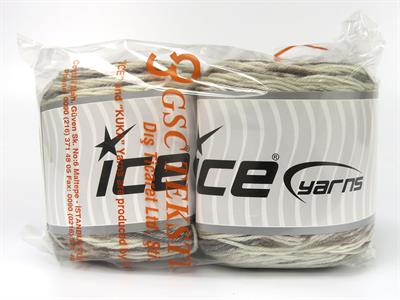 Lot of 2 x 140gr Skeins Ice Yarns CAKES ANTIPILLING SPRAY Yarn Grey Cream Camel
