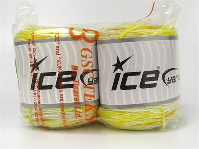 Lot of 2 x 140gr Skeins Ice Yarns CAKES ANTIPILLING SPRAY Yarn Yellow Shades Light Grey