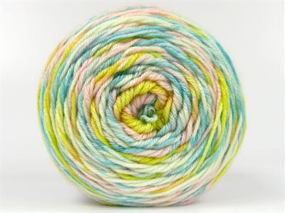 Lot of 2 x 140gr Skeins Ice Yarns CAKES ANTIPILLING SPRAY Yarn Turquoise Yellow Pink White