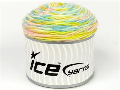 Lot of 2 x 140gr Skeins Ice Yarns CAKES ANTIPILLING SPRAY Yarn Turquoise Yellow Pink White
