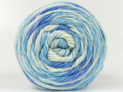 Lot of 2 x 140gr Skeins Ice Yarns CAKES ANTIPILLING SPRAY Yarn Blue Shades White