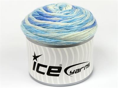 Lot of 2 x 140gr Skeins Ice Yarns CAKES ANTIPILLING SPRAY Yarn Blue Shades White