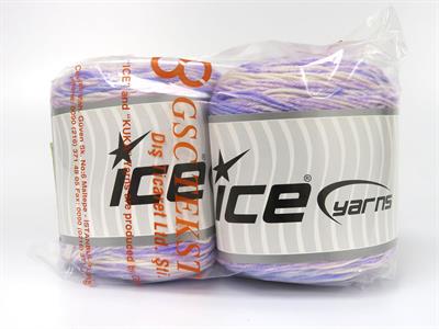 Lot of 2 x 140gr Skeins Ice Yarns CAKES ANTIPILLING SPRAY Yarn Lilac Shades White