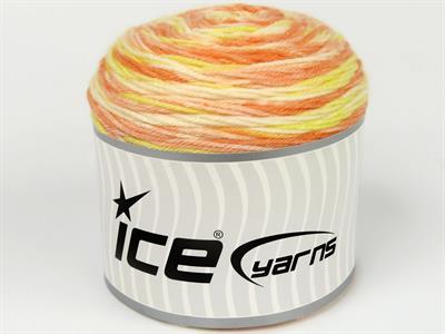 Lot of 2 x 140gr Skeins Ice Yarns CAKES ANTIPILLING SPRAY Yarn Orange Shades Yellow
