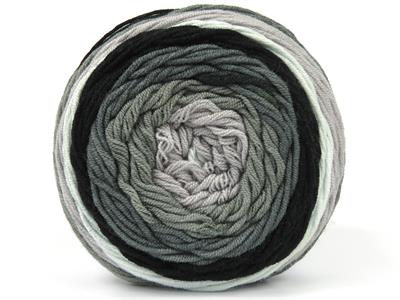 Lot of 2 x 200gr Skeins Ice Yarns CAKES ARAN Yarn Black Grey White