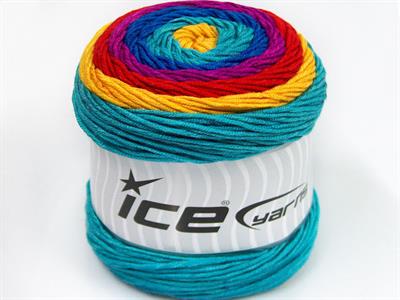Lot of 2 x 200gr Skeins Ice Yarns CAKES ARAN Yarn Gold Red Fuchsia Blue Turquoise