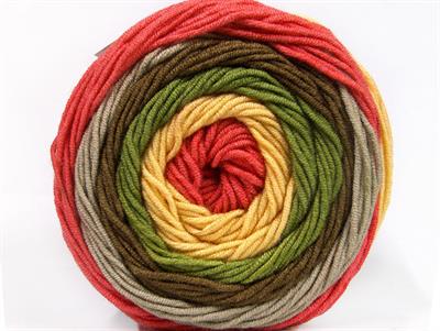 Lot of 2 x 200gr Skeins Ice Yarns CAKES ARAN Yarn Brown Green Yellow Salmon Grey
