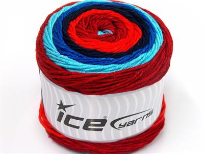 Lot of 2 x 200gr Skeins Ice Yarns CAKES ARAN Yarn Salmon Burgundy Blue Shades