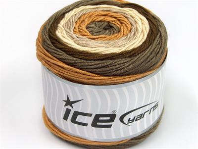 Lot of 2 x 200gr Skeins Ice Yarns CAKES ARAN Yarn Grey Brown Shades Cream