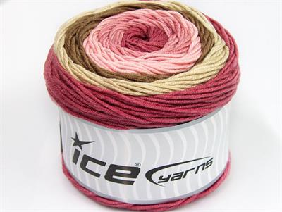 Lot of 2 x 200gr Skeins Ice Yarns CAKES ARAN Yarn Orchid Pink Beige Camel