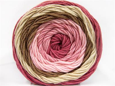Lot of 2 x 200gr Skeins Ice Yarns CAKES ARAN Yarn Orchid Pink Beige Camel