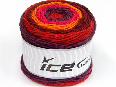 Lot of 2 x 200gr Skeins Ice Yarns CAKES ARAN Yarn Burgundy Orange Pink Maroon Red