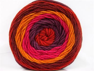 Lot of 2 x 200gr Skeins Ice Yarns CAKES ARAN Yarn Burgundy Orange Pink Maroon Red