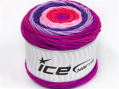 Lot of 2 x 200gr Skeins Ice Yarns CAKES ARAN Yarn Pink Lilac Shades Salmon