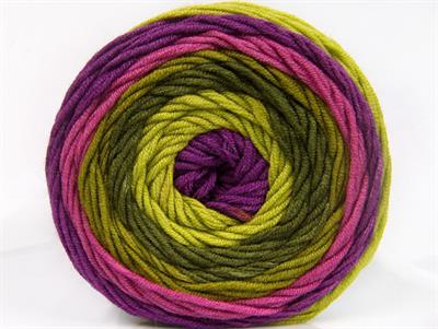 Lot of 2 x 200gr Skeins Ice Yarns CAKES ARAN Yarn Green Shades Purple Orchid