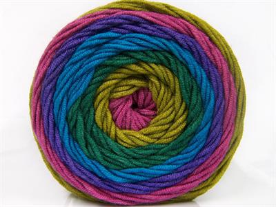 Lot of 2 x 200gr Skeins Ice Yarns CAKES ARAN Yarn Orchid Purple Turquoise Green Shades