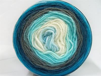 Lot of 3 x 100gr Skeins Ice Yarns CAKES BABY FINE Yarn Blue Turquoise Shades Grey White