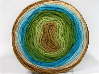 Lot of 3 x 100gr Skeins Ice Yarns CAKES BABY FINE Yarn Green Shades Turquoise Shades Brown Shades