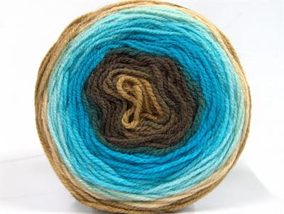 Lot of 3 x 100gr Skeins Ice Yarns CAKES BABY FINE Yarn Brown Shades Turquoise Shades