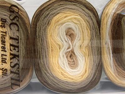 Lot of 3 x 100gr Skeins Ice Yarns CAKES BABY FINE Yarn Brown Camel Light Yellow White