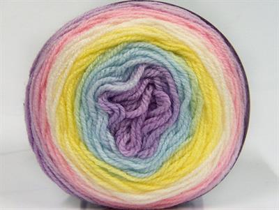 Lot of 3 x 100gr Skeins Ice Yarns CAKES BABY FINE Yarn Lilac Pink White Yellow Blue
