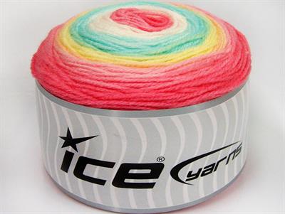 Lot of 3 x 100gr Skeins Ice Yarns CAKES BABY FINE Yarn Salmon Pink Yellow Mint Green White