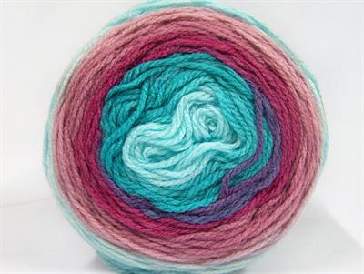 Lot of 3 x 100gr Skeins Ice Yarns CAKES BABY FINE Yarn Turquoise Mint Green Rose Pink Orchid Purple