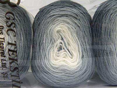 Lot of 3 x 100gr Skeins Ice Yarns CAKES BABY FINE Yarn Grey Shades White