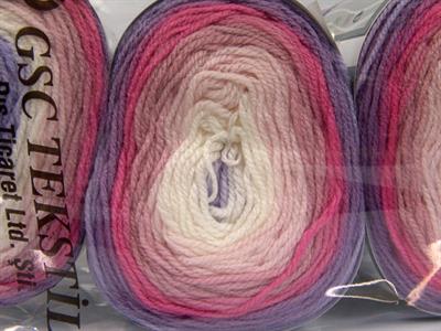 Lot of 3 x 100gr Skeins Ice Yarns CAKES BABY FINE Yarn Lilac Shades Pink Shades White