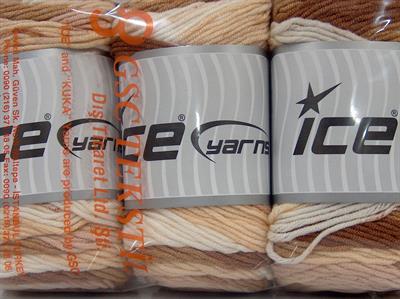 Lot of 3 x 100gr Skeins Ice Yarns CAKES BLUES BABY Yarn Brown Shades White