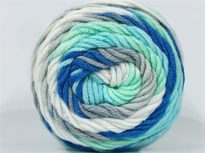 Lot of 3 x 100gr Skeins Ice Yarns CAKES BLUES BABY Yarn Baby Blue White Mint Green Grey Purple