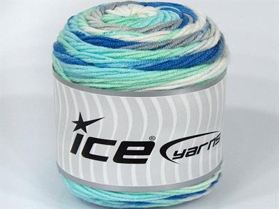Lot of 3 x 100gr Skeins Ice Yarns CAKES BLUES BABY Yarn Baby Blue White Mint Green Grey Purple