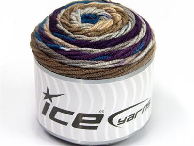 Lot of 3 x 100gr Skeins Ice Yarns CAKES BLUES Yarn Blue Purple Camel