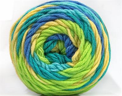 Lot of 3 x 100gr Skeins Ice Yarns CAKES BLUES Yarn Light Green Yellow Turquoise Blue